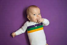 White Chest Stripe Infant Onesie Long Sleeve