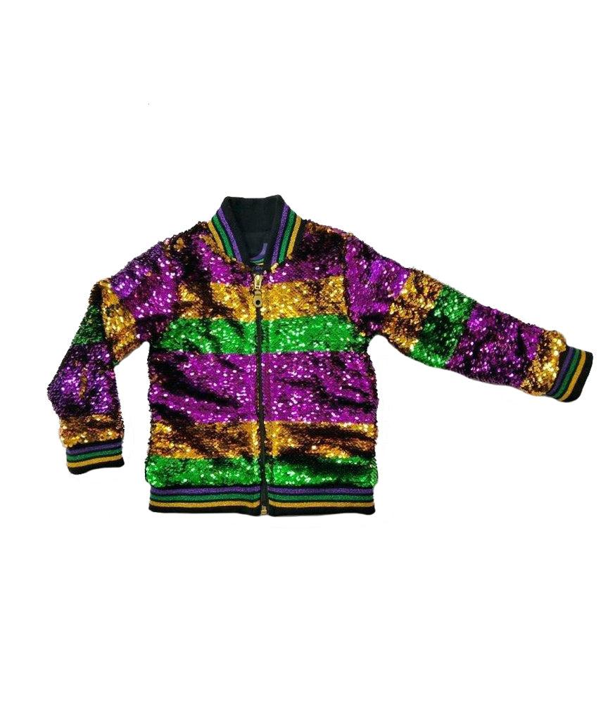 Sequin Jacket Purple, Green, and Gold Infant Striped Sequin Jacket Purple, Green, and Gold Infant Striped