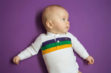 White Chest Stripe Infant Onesie Long Sleeve