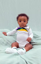 White Chest Stripe Infant Onesie Long Sleeve