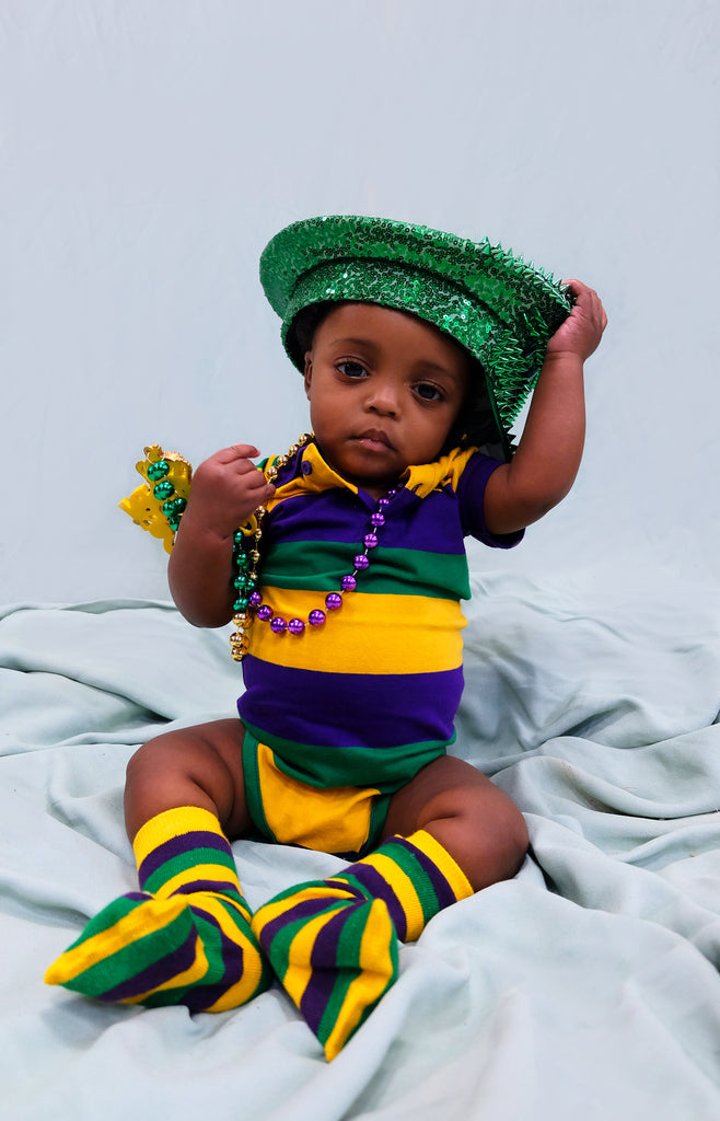 Thick Stripe Rugby Short Sleeve Infant Onesie