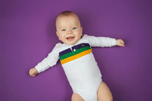 White Chest Stripe Infant Onesie Long Sleeve