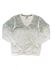 ASP Adult Sequin Explosion V-Neck Pullover - White