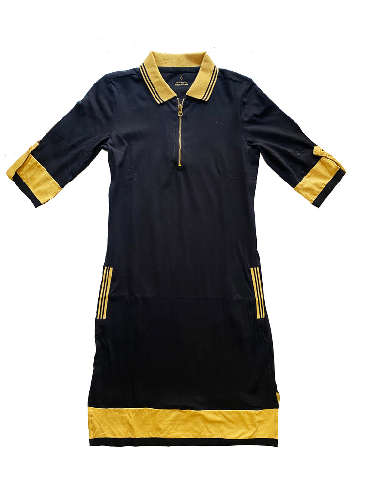 Black and Gold Adult Zipper Dress XXX-Large