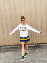 ASP Adult MARDI GRAS Sequin V-Neck - White