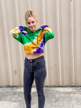 Tie Dye Wave Junior/Misses Crop Hoodie
