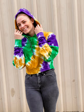 Tie Dye Wave Junior/Misses Crop Hoodie