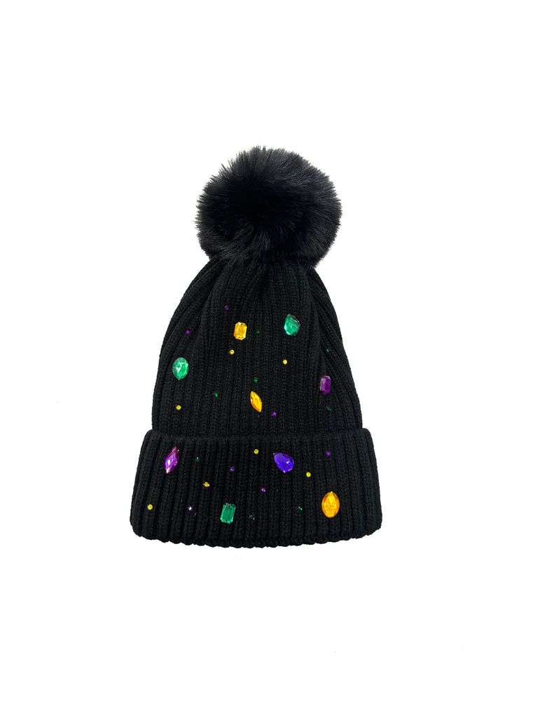 Rhinestone Beanie - Black display picture 3