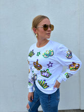 Adult Crowns and Masks French Terry Light Weight Pullover - White