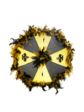 Black and Gold Feathered Parasol