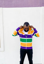 Thick Stripe Rugby Adult Zip Up Hoodie