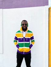 Thick Stripe Rugby Adult Zip Up Hoodie