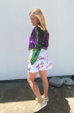 Adult Mardi Gras Explosion Skort - White