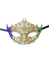 Whimsical Metal Laser Cut Mask with Fleur de Lis