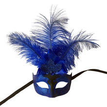 Mask with Glitter Face and Feathers