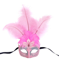 Mask with Glitter Face and Feathers