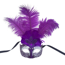 Mask with Glitter Face and Feathers