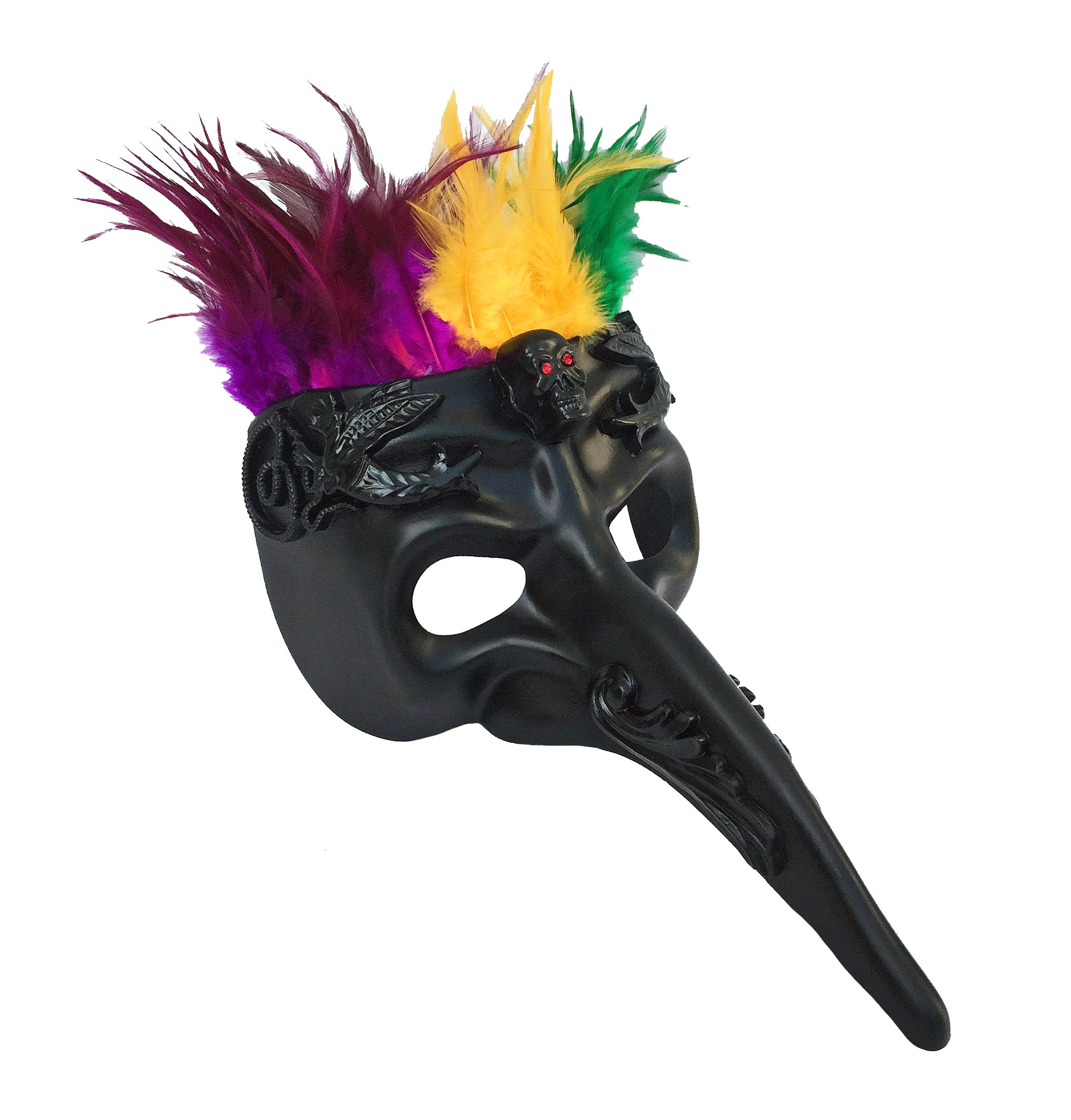 Beak Masks with Feather and Skull - Mardi Gras Creations
