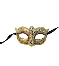 Victorian Eyelet Swirl Mask In Gold And Silver