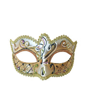 Victorian Eyelet Swirl Mask In Gold And Silver