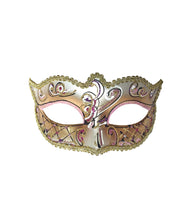 Victorian Eyelet Swirl Mask In Gold And Silver