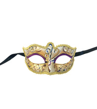 Victorian Eyelet Swirl Mask In Gold And Silver