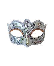 Victorian Eyelet Swirl Mask In Gold And Silver