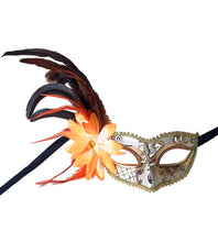 Victorian Style Eyelet with Swirls, Flower and Side Feathers