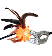 Victorian Style Eyelet with Swirls, Flower and Side Feathers