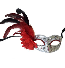 Victorian Style Eyelet with Swirls, Flower and Side Feathers