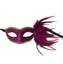 Glitter Swirl Eyelet Mask With Side Feathers