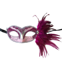 Eyelet Mask with Jewel and Side Feathers