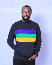 Black Chest Stripe Adult Pullover Crewneck Sweatshirt