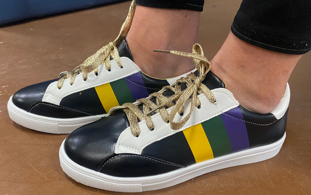 Mardi gras sneakers /Mardi Gras fleur-de-lys Low-Top Sneakers /Mardi g –  Sheissarashop