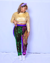 Sequin Joggers Purple, Green, and Gold Adult Classic