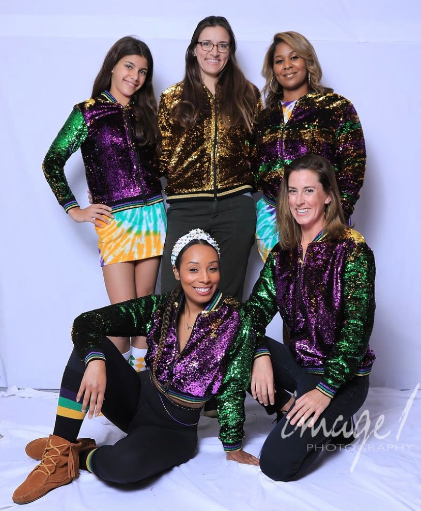 Sequin Jacket Purple, Green, and Gold Adult Confetti - 2XL