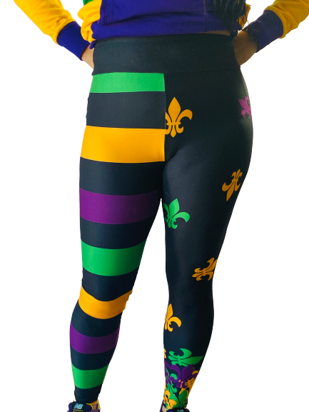 Mardi gras fleur top de lis leggings