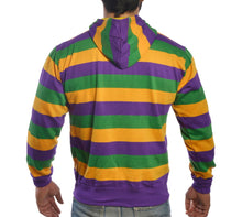 Purple Green Gold All Over Stripe Zip Up Sweatshirt Hoodie