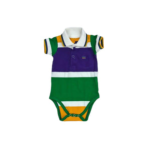 Thick Stripe Rugby Infant Onesie Short Sleeve