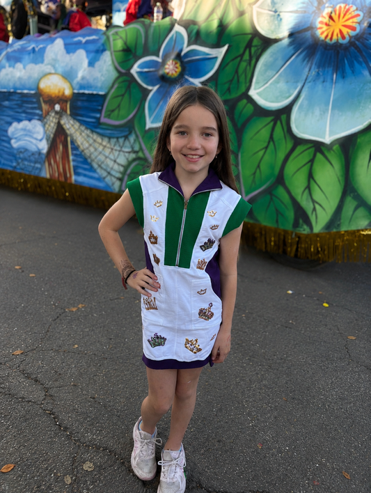 Youth Crowns Tennis Dress – White