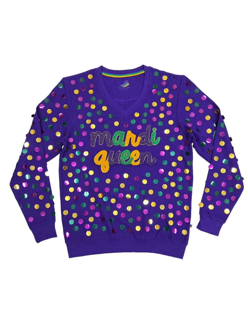 ASP Adult MARDI QUEEN V-Neck Pullover - Purple