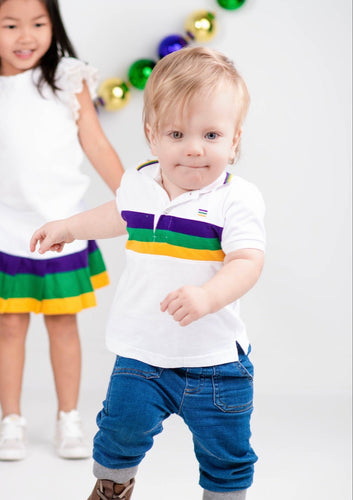 White Chest Stripe Toddler Short Sleeve