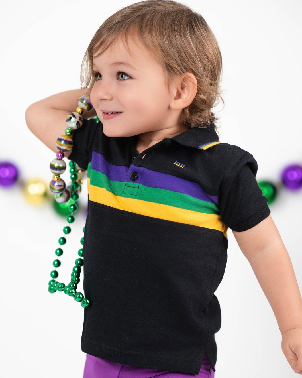 Black Chest Stripe Toddler Short Sleeve