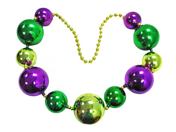 Purple, Green, and Gold Big Ball Bead