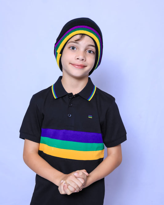 Black Chest Stripe Youth Short Sleeve