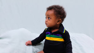 Black Chest Stripe Infant Onesie Long Sleeve