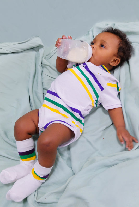 White Infinity Infant Onesie Short Sleeve