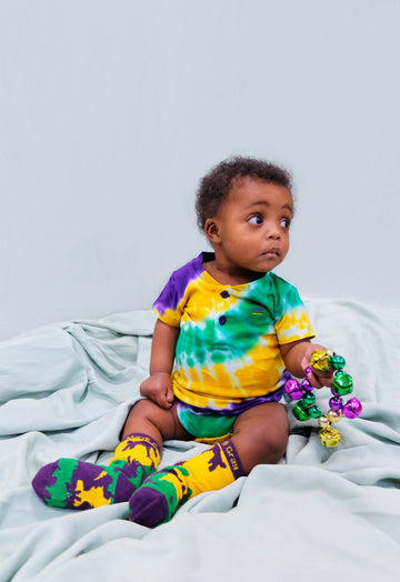 Mameluco de bebé de manga corta Tie Dye Wave