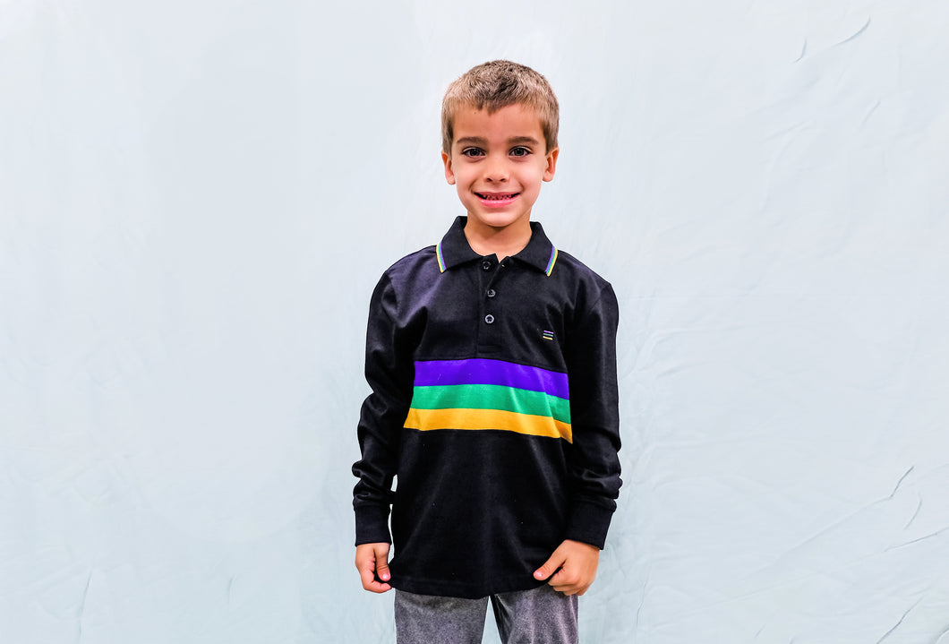 Black Chest Stripe Youth Long Sleeve