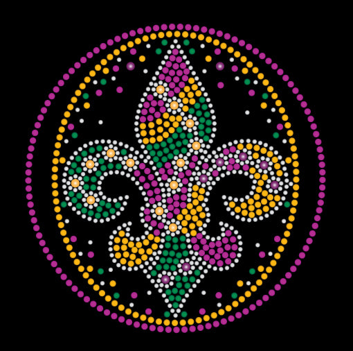 Fleur De Lis in a Circle Rhinestone Tshirt